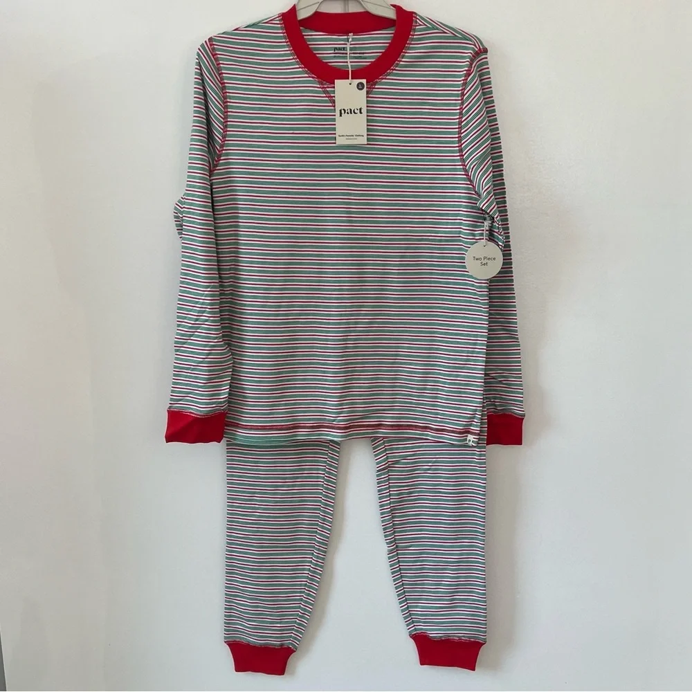 Pact Candy Cane Stripe Mens Pajama Set
